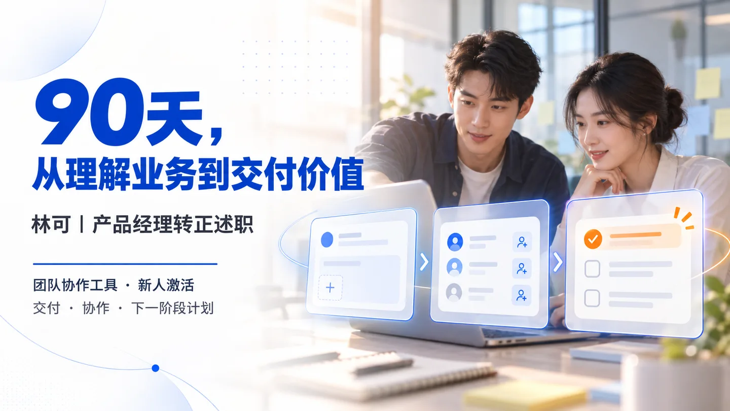 产品经理 · 入职 90 天述职演示封面