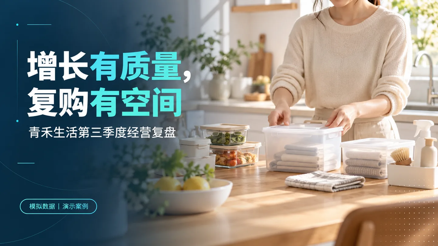 青禾生活 · 季度增长复盘演示封面
