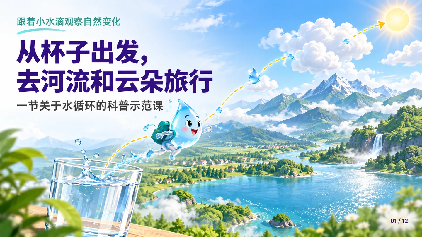 一滴水的旅行 · 水循环课件演示封面