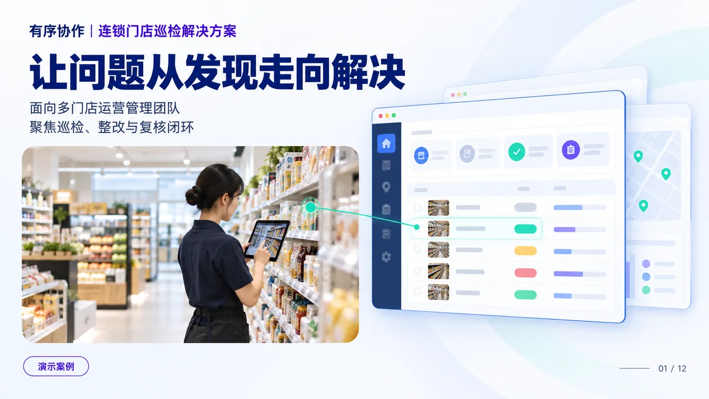 有序协作 · 门店巡检方案演示封面