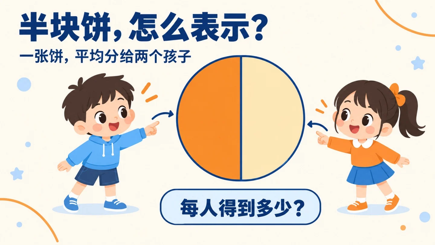 BerryDeck 分数课件第1页:二分之一和四分之一的课程导入