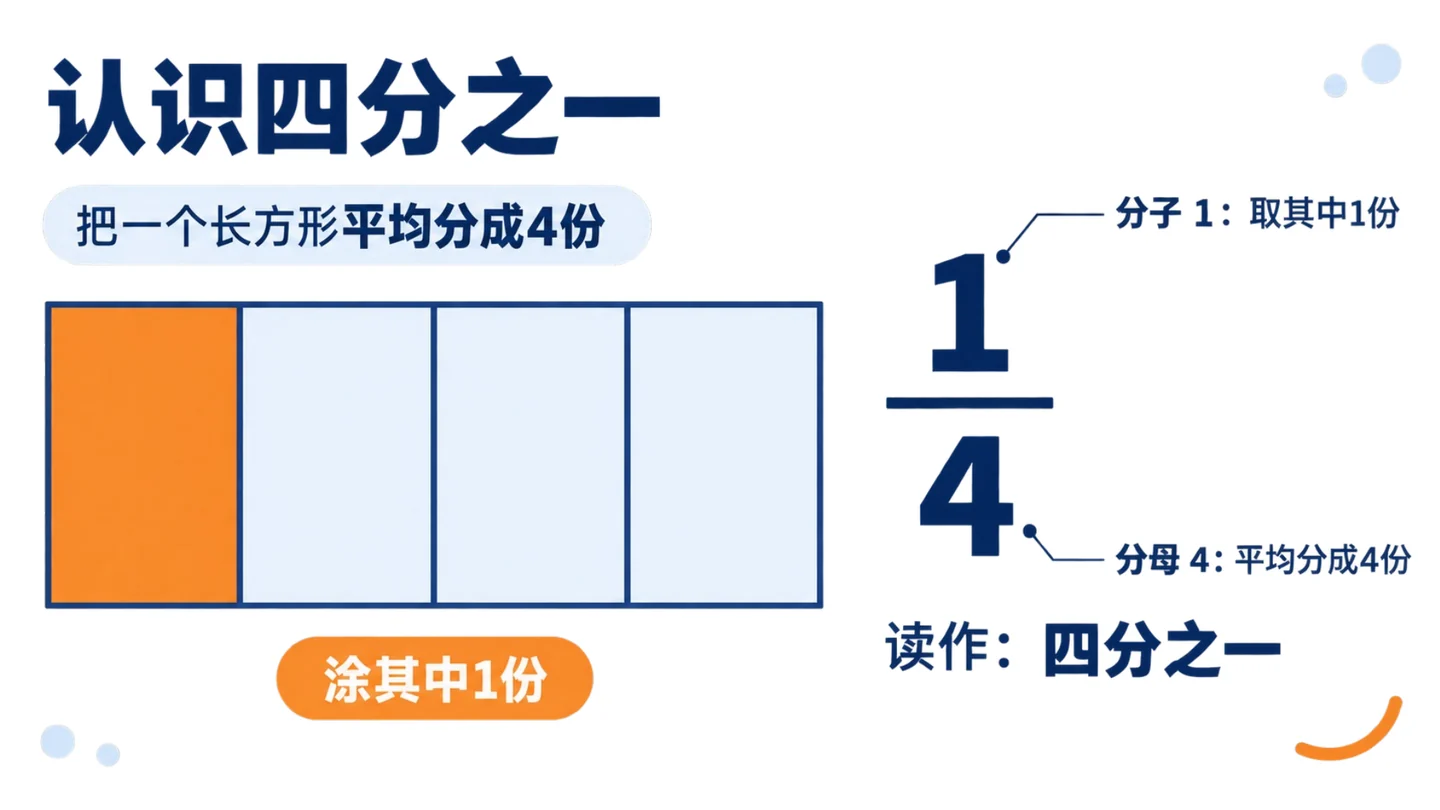 BerryDeck 分数课件第4页:认识四分之一