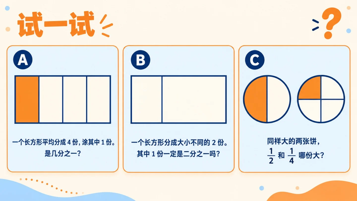 BerryDeck 分数练习页:认分数、判断平均分和比较大小